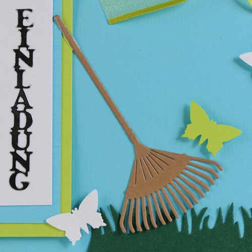 Einladungskarte Schmetterlinge in Mint Blue