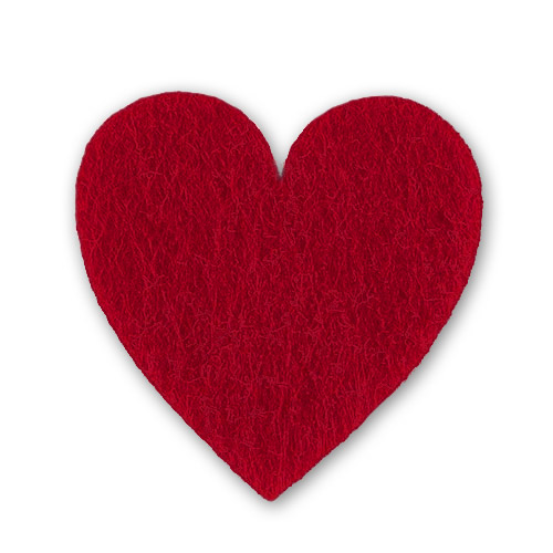 10 Filz Herzen Hochzeit, Liebe in Rot, 40 mm