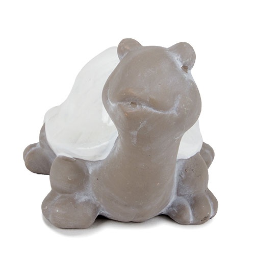 Deko Beton-Look Schildkröte Mila in Grau/Weiß, 12 cm.
