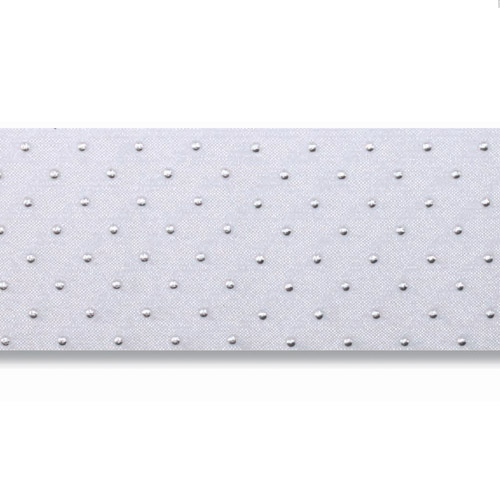 20 Meter Organza Tischband, Hochzeit, Crystal, Punkte in Silber, 40 mm