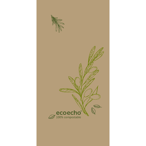 Duni ecoecho® Zelltuch Servietten Veggies, 3-lagig,  ⅛ Kopffalz, 40 cm