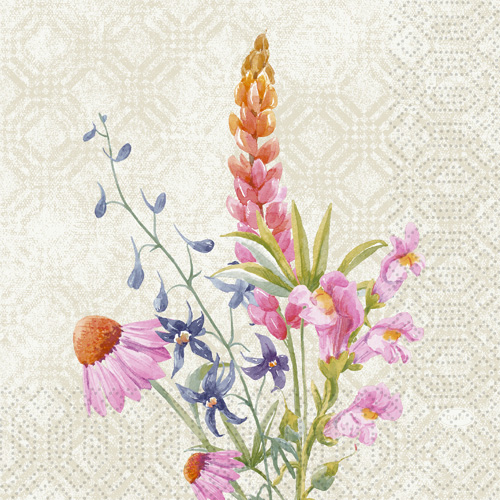 Duni Zelltuch Servietten Floret, 33 x 33 cm