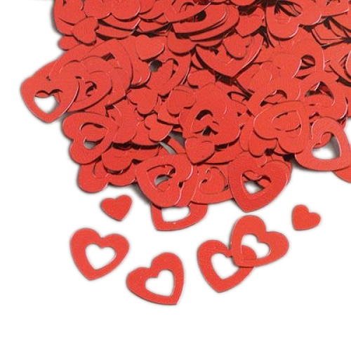 Konfetti Herzen in Rot, ca. 13+6 mm