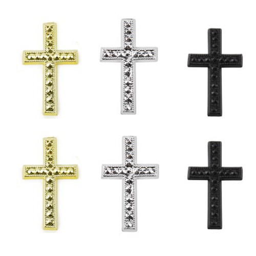Streudeko Kommunion Kreuze in Gold, Silber oder Schwarz.