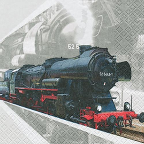 20er Pack Servietten Lokomotive, 33 x 33 cm.