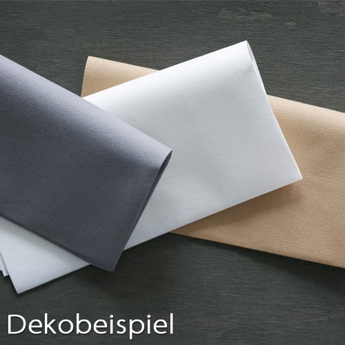 Dekobeispiel Bio Dunisoft® Servietten in Weiß, 100 % kompostierbar, 40 x 40 cm