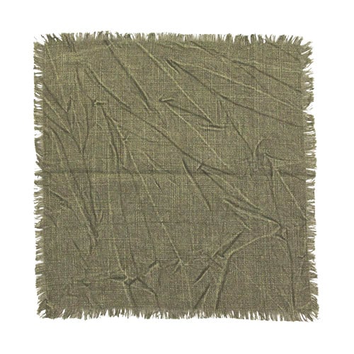 4 Baumwoll Servietten, Sizo® Handmade, stonewashed, in Olivgrün, 36 x 36 cm
