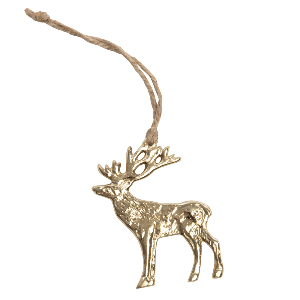 30 Stück Weihnachtsbaum Schmuck Gold | Metall Ornamente 6cm | Mit Aufhängeschnur