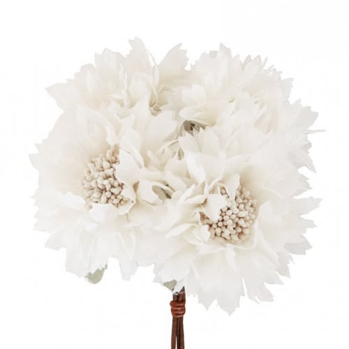4er Bund Deko Blumen in Weiß, 26 cm.