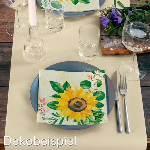 Dekobeispiel - Duni Dunisoft Servietten Sunflower, 40 x 40 cm