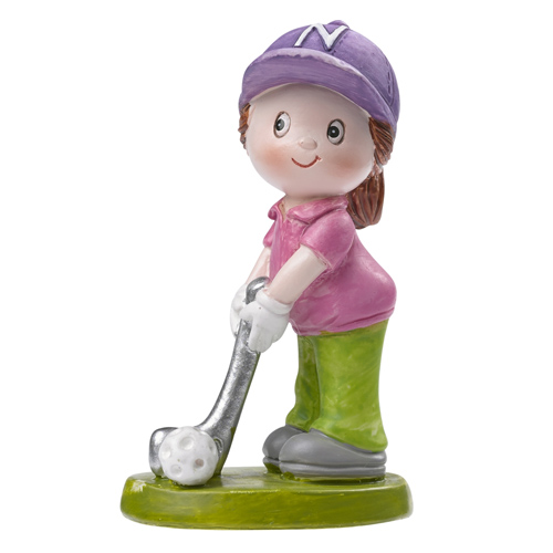 Dekofigur, Tortenfigur Golf Mädchen, 85 mm.