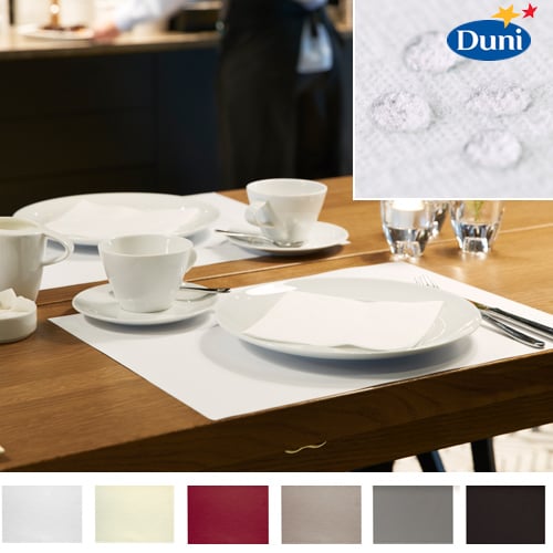 70 Duni Evolin wasserabweisende Tischsets in 6 Farben, 30 x 43,5 cm - besitzt eine elegante Struktur und wirkt zugleich wasserabweisend.