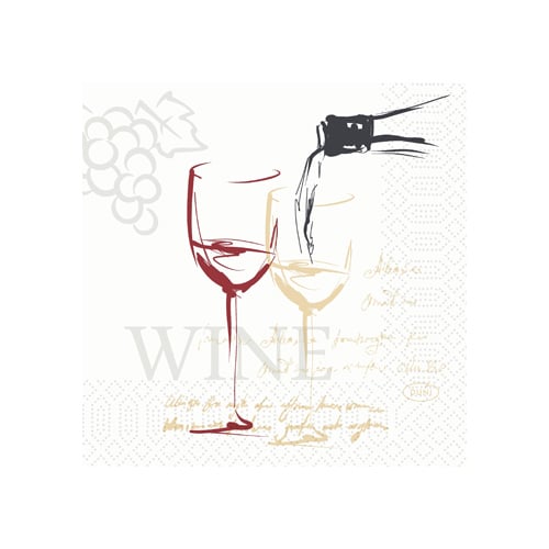 Duni Zelltuch Cocktail-Servietten Wine Time, 24 x 24 cm.