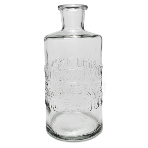 Glas Flaschen Vase, klar, 15 cm, Muster 2.