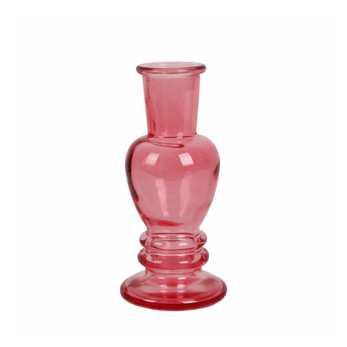 Glas Kerzenständer, Väschen in Pink, 12 cm