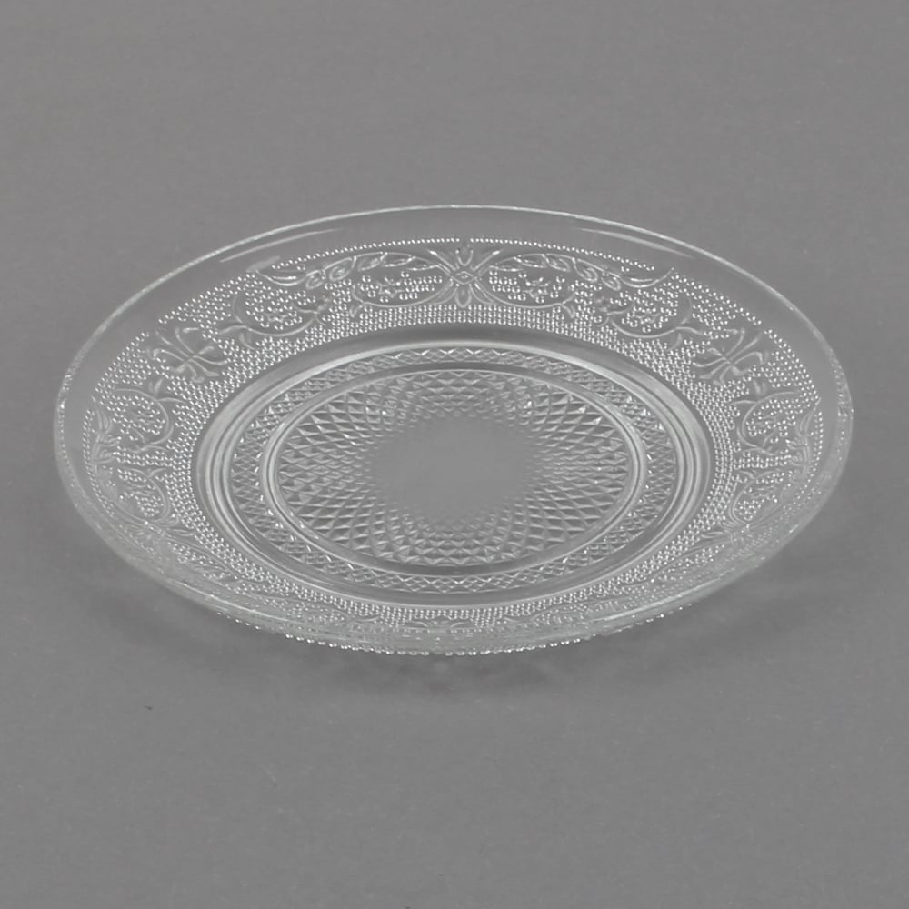 Glas Kerzenteller Vintage mit Struktur, 15 cm.