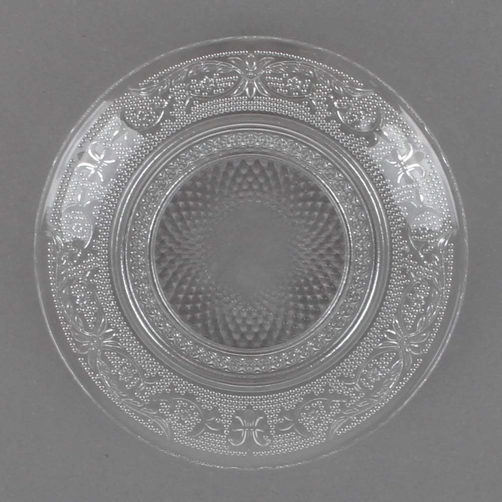 Glas Kerzenteller Vintage mit Struktur, 15 cm.