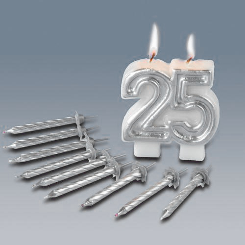 Kerzen Silberhochzeit 25 Kuchen