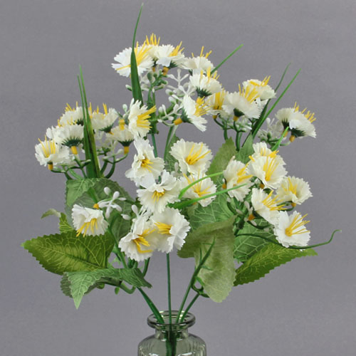 Kunstblume Frühlingssträußchen in Weiß, 32 cm.
