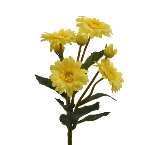 Kunstblume Gerbera Strauss in Gelb, 34 cm