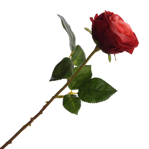 Kunstblume Rose in Rot, 43 cm.