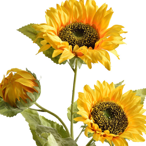 Große Kunstblume Sonnenblume mit 3 Blüten, 67 cm