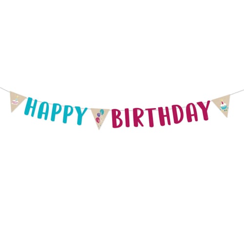 1,8 Meter Partykette, Geburtstag -Happy Birthday- Luftballons