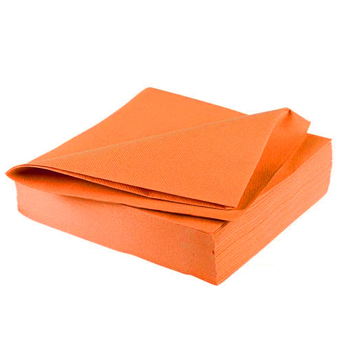 25er Pack Premiumservietten in Orange, 40 x 40 cm.