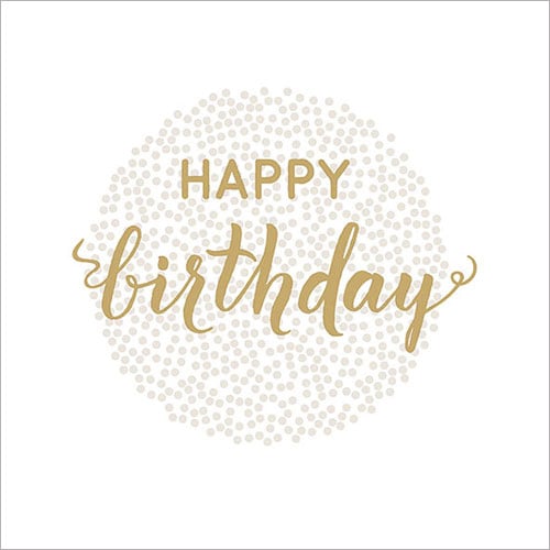 20er Pack Servietten Geburtstag, Happy Birthday in Weiß/Gold, 33 x 33 cm.