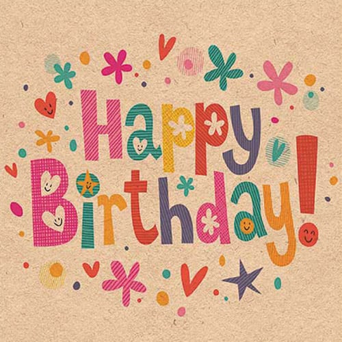20er Pack Servietten Geburtstag, Happy Birthday Wimpelkette, bunt, 33 x 33 cm.