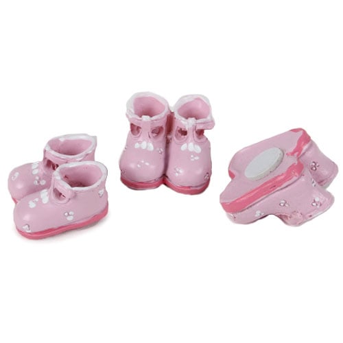 3 Streudeko Taufe, Baby Schuhe in Mädchen, 24 mm.