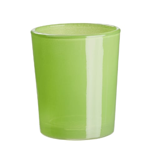 Teelichtglas in Hellgrün, 70 mm.