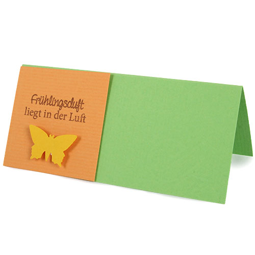 Tischkarte Ostern, Schmetterling in Maigrün.