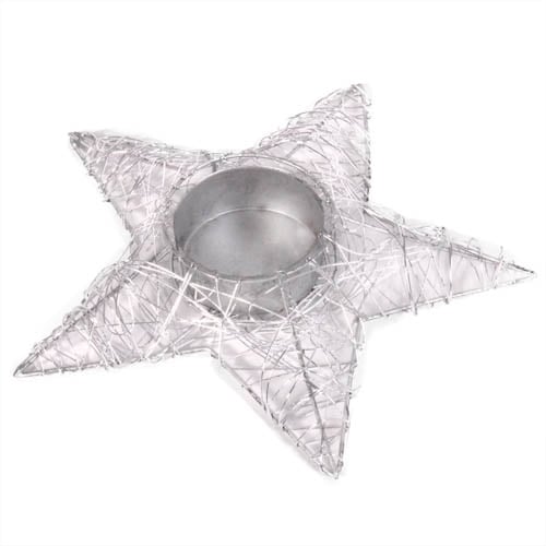 Draht Stern Teelichthalter in Silber