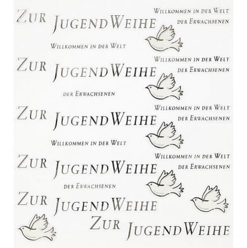 Sticker Symbol Taube mit Schriftzug: Zur Jugendweihe