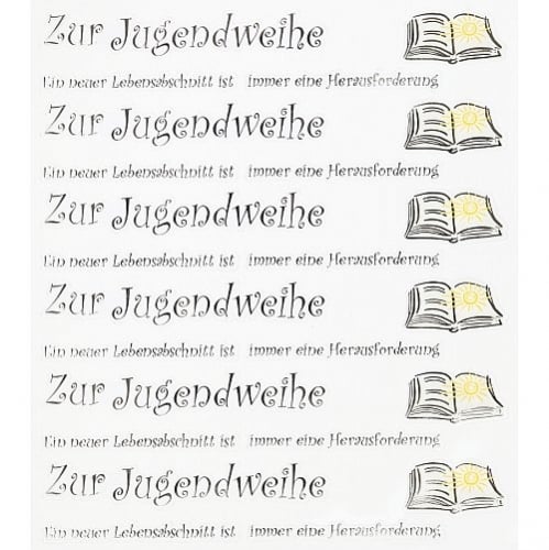 Sticker Symbol Buch mit Schriftzug: Zur Jugendweihe