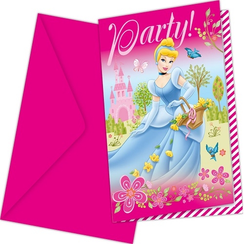 6er Pack Einladungskarten Princess Palace mit Umschlag