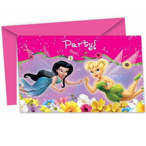 6er Pack Einladungskarten Fairies Springtime mit Umschlag