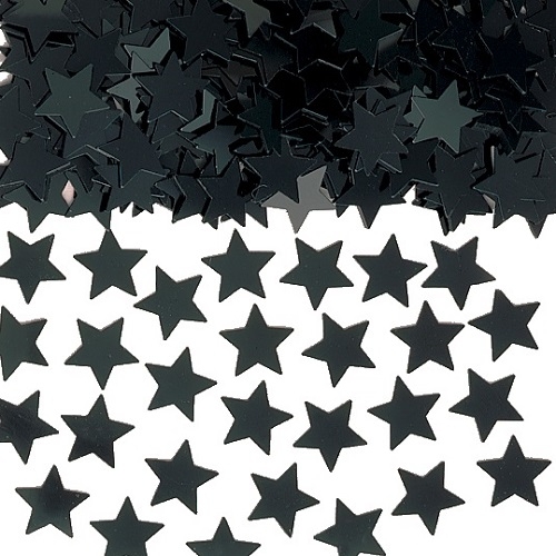 Konfetti Sterne in Schwarz, 10 mm.