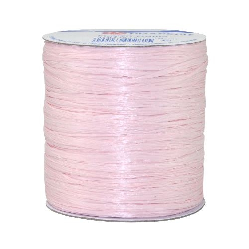 100 m Bastband Rayon Raffia matt in Hellrosa