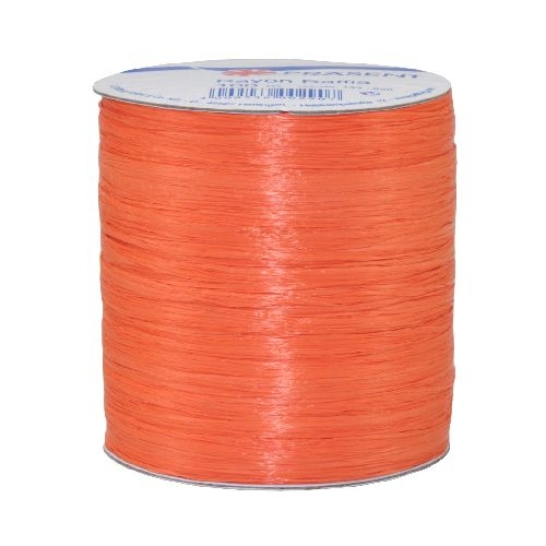 100 m Bastband Rayon Raffia matt in Manderine