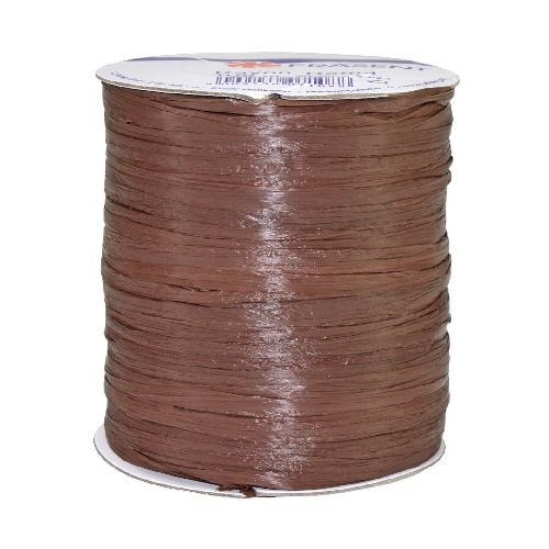 Bastband Rayon Raffia matt in Braun