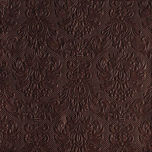 15er Pack Servietten Elegance braun, 33 x 33 cm.
