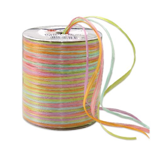 5-fach Bastband Raffia matt, Pastellmix.