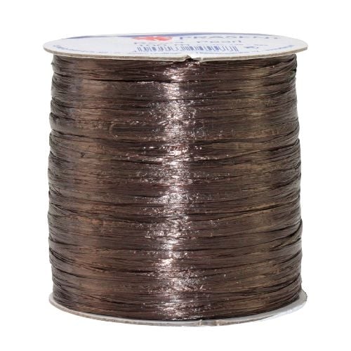100 m Bastband Rayon Pearl glänzend in Braun