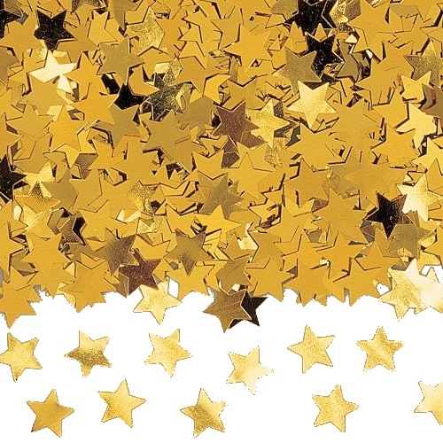 Konfetti Sterne in Gold, 10 mm.