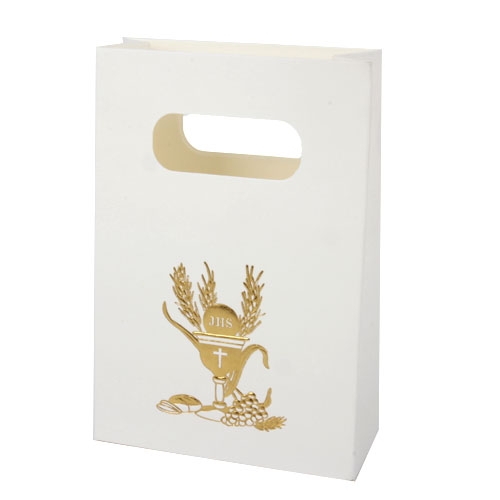 Bonboniere Box zur Kommunion oder Konfirmation in Gold, 13 cm