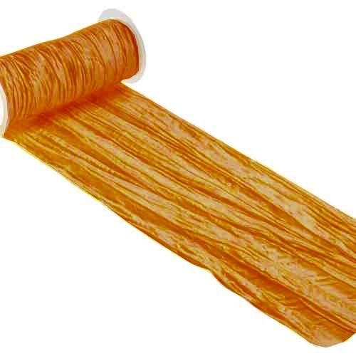 10 Meter Tischband Fripe in Safran, 20 cm breit.