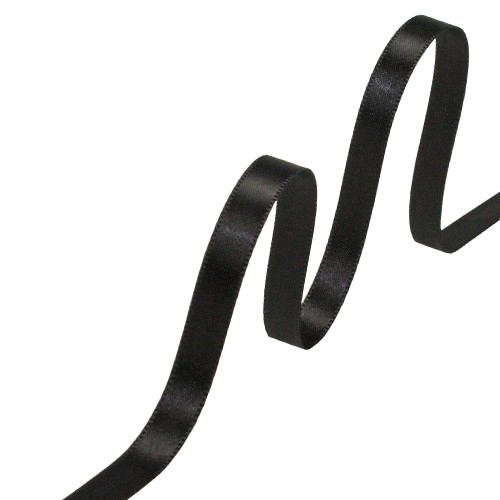 10 Meter Satin Band in Schwarz, 10 mm.