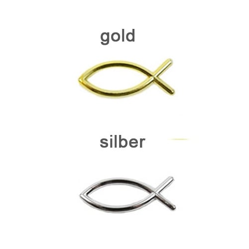 Christlicher Fisch in Gold & Silber.